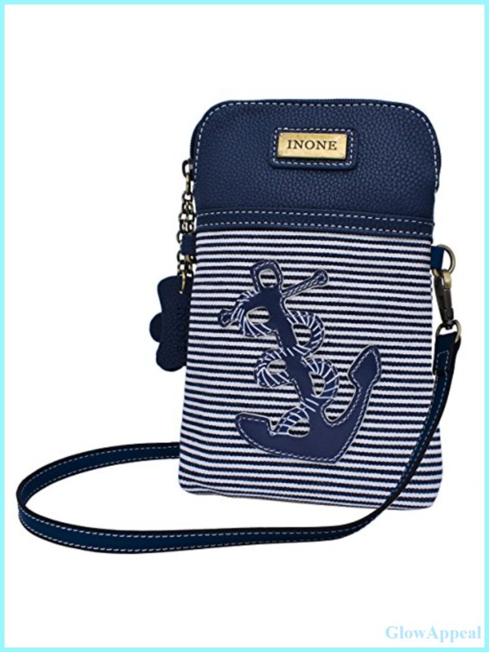 Anchor Crossbody Bag Nautical iPhone Cell Phone Purse PU Leather Canvas Handbag